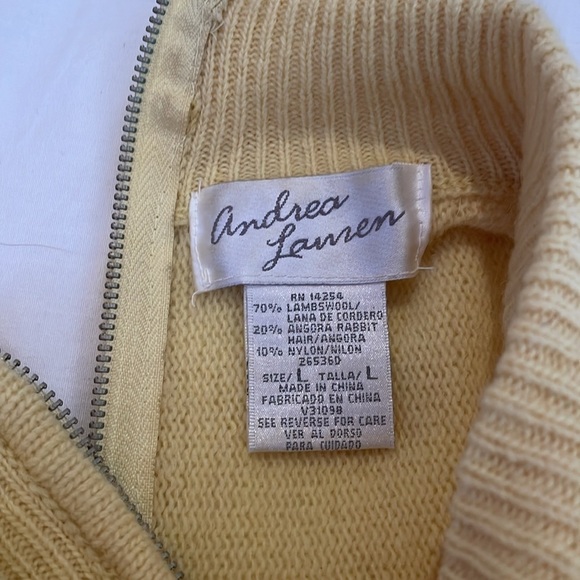 Andrea Lauren Yellow Vintage Lambswool & Angora Sweater Y2K - Picture 3 of 7